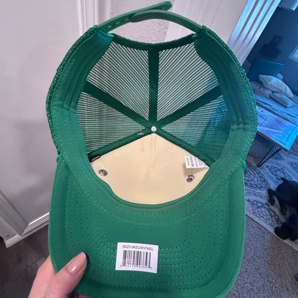 New Day Drinking Weather Green and White Trucker Hat - Picture 5 of 5